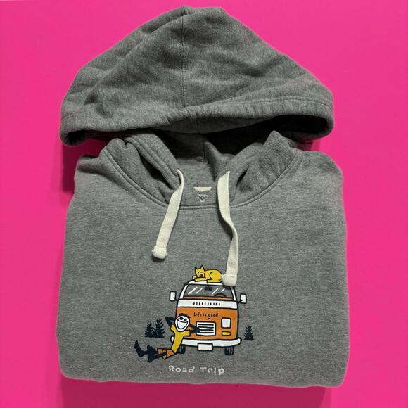 Life Is Good Other - Life Is Good Hoodie Gray Jake Rocket Dog Camping Van Pullover Casaul Men’s Large